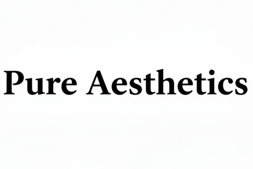 Text 'Pure Aesthetics' in black on a white background